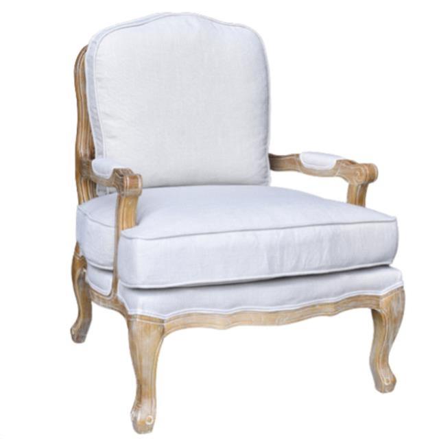 Freida Caneback Taupe Linen Side Chair