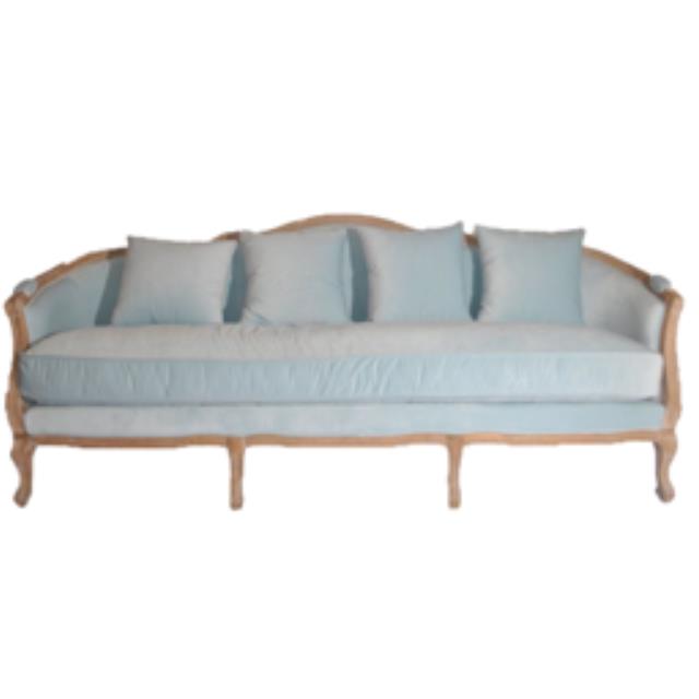Doris Day Light Blue Velvet Sofa