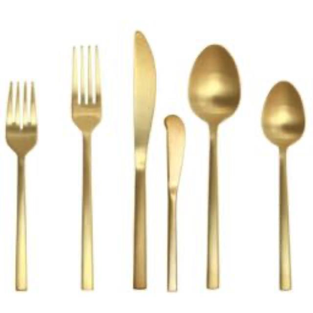 Brushed Gold Flatware