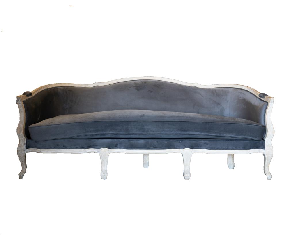 Charcoal Grey Velvet Sofa