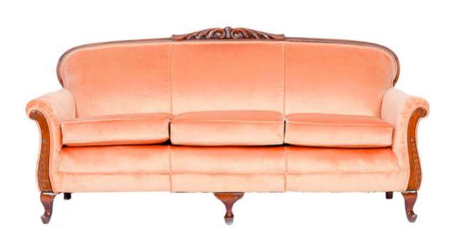 Orange Velvet Sofa