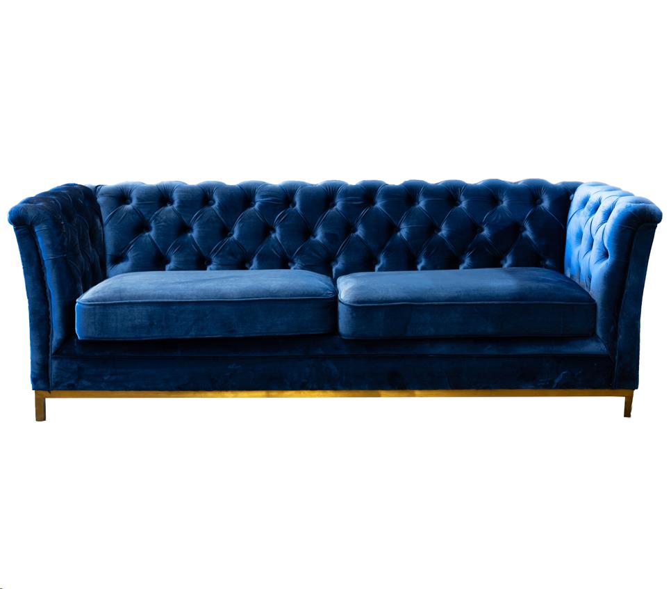 Royal Blue Velvet Sofa
