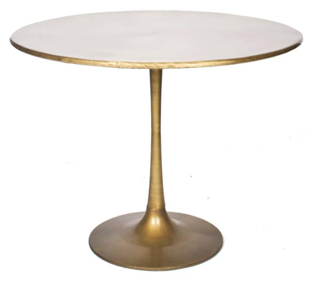 Gold Pedestal Dining Table 45" Rd