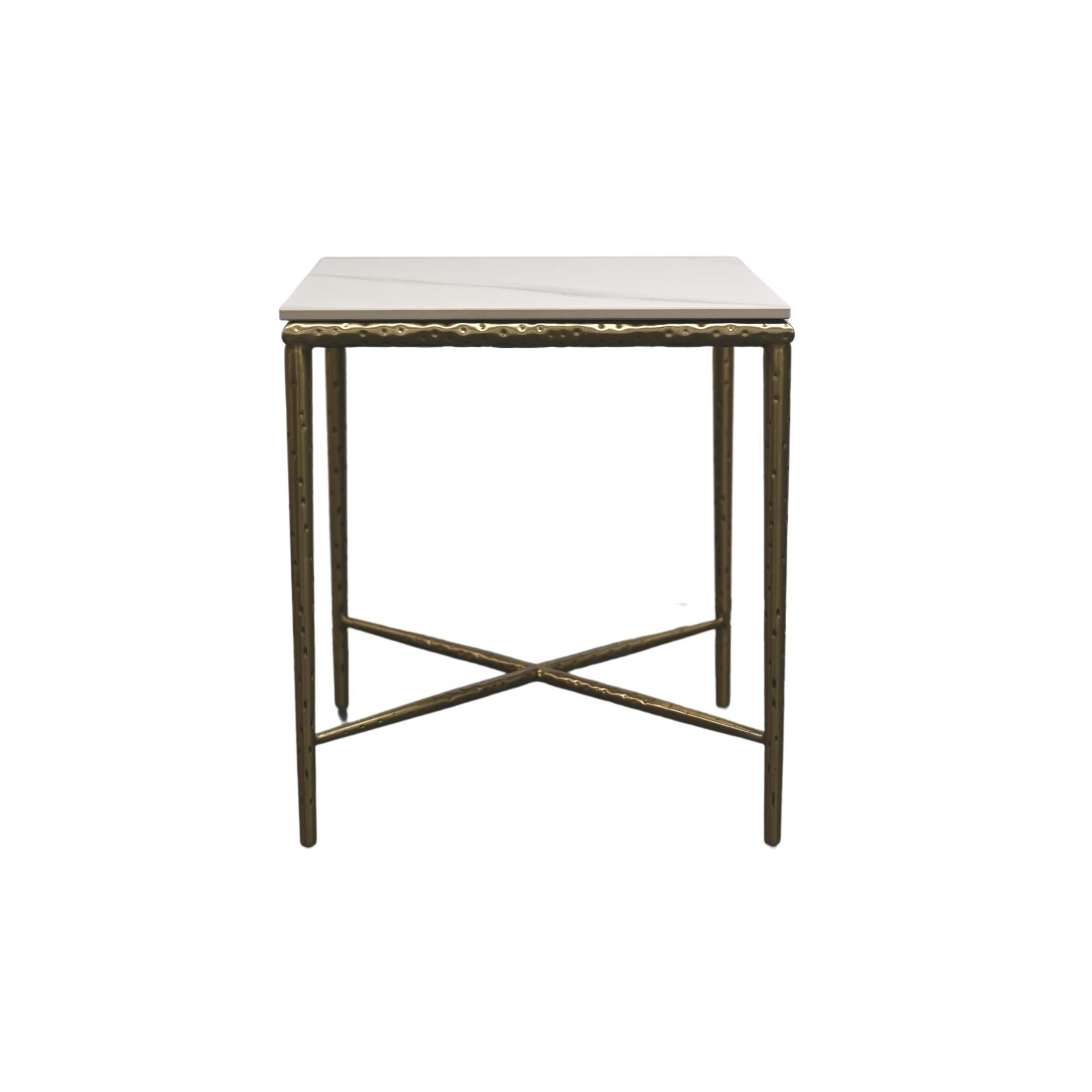 Gold and Marble Side Table