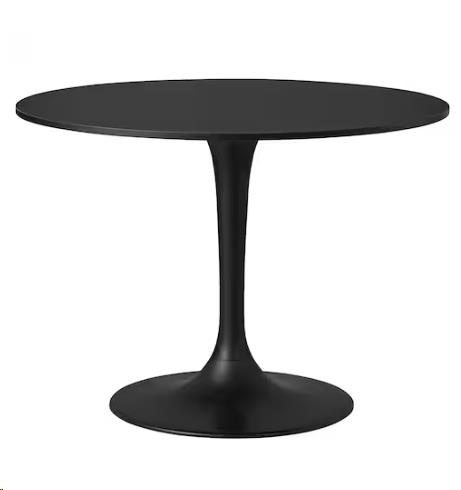 Black Pedestal Dining Table 40.5" Rd