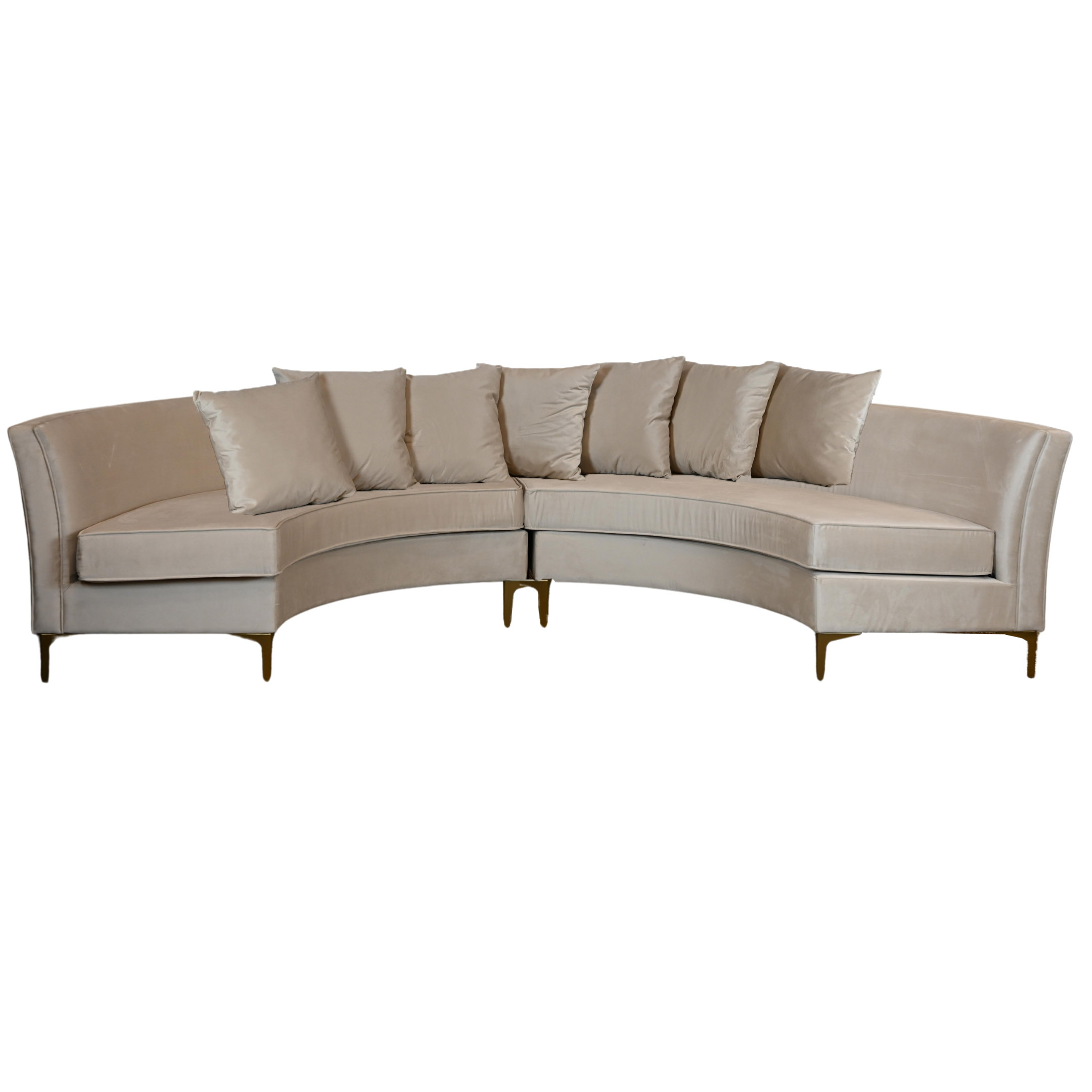 Gabrielle Sofa: 2 piece Champagne Velvet