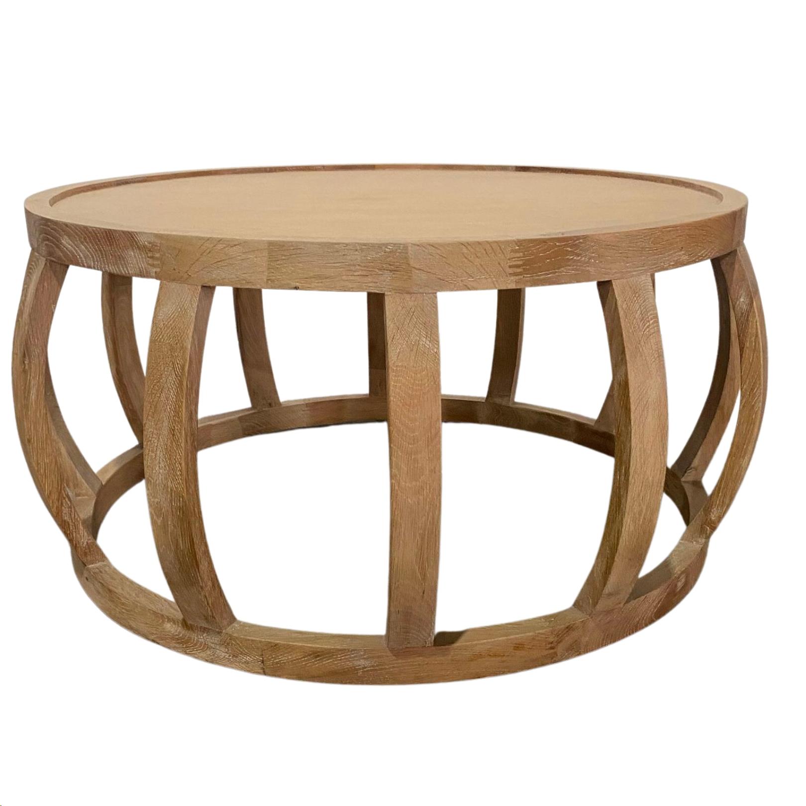 Barrel Coffee Table: Natural