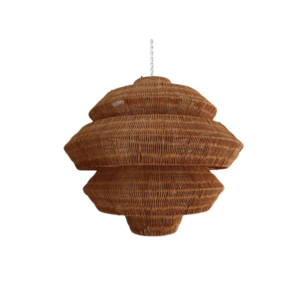 Tiered Rattan Pendant