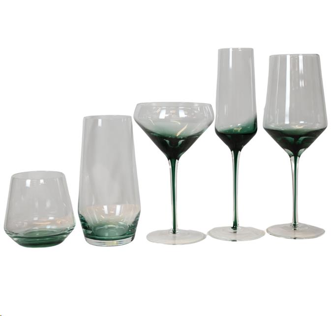 Beckett Green Glassware Pattern
