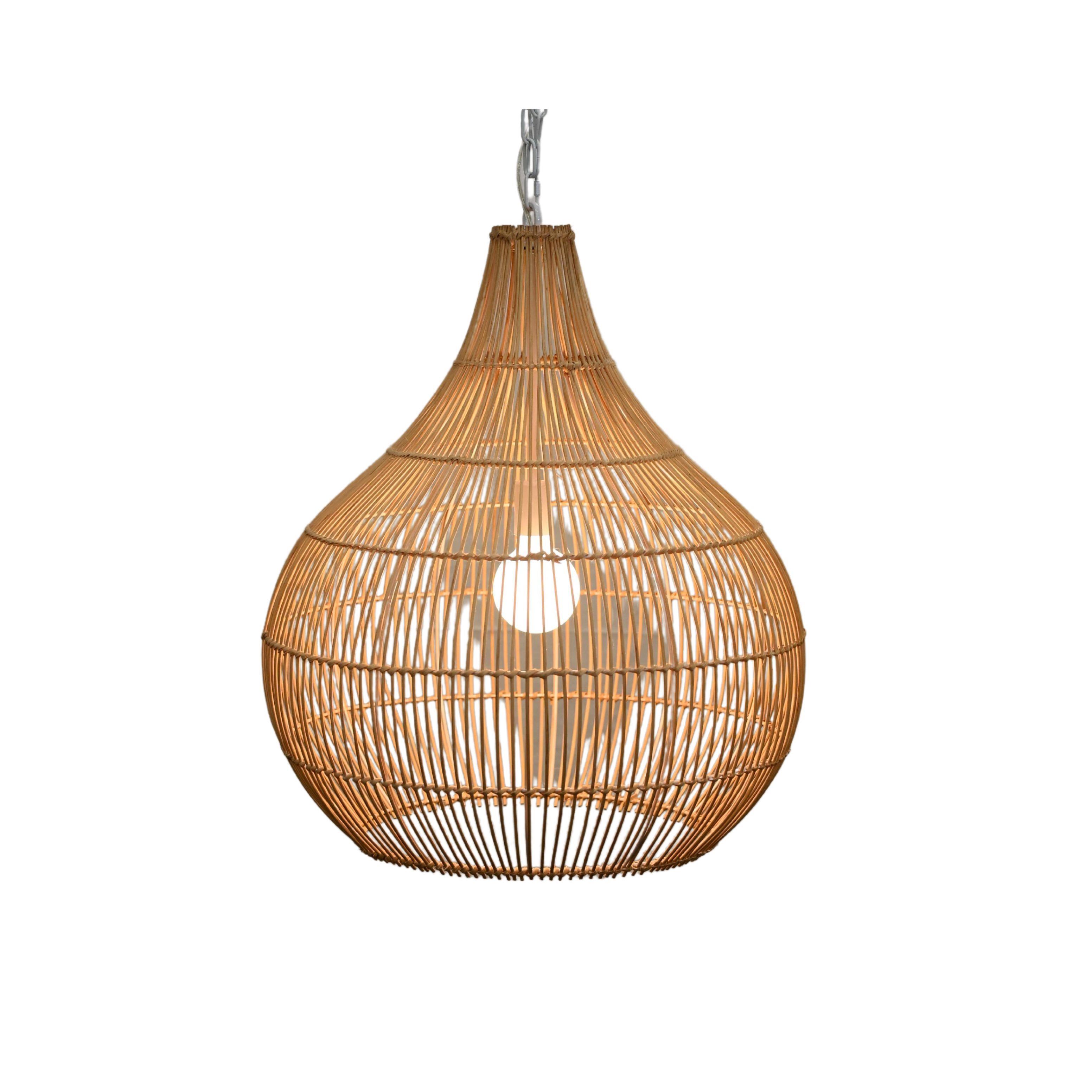 Pear Rattan Pendant