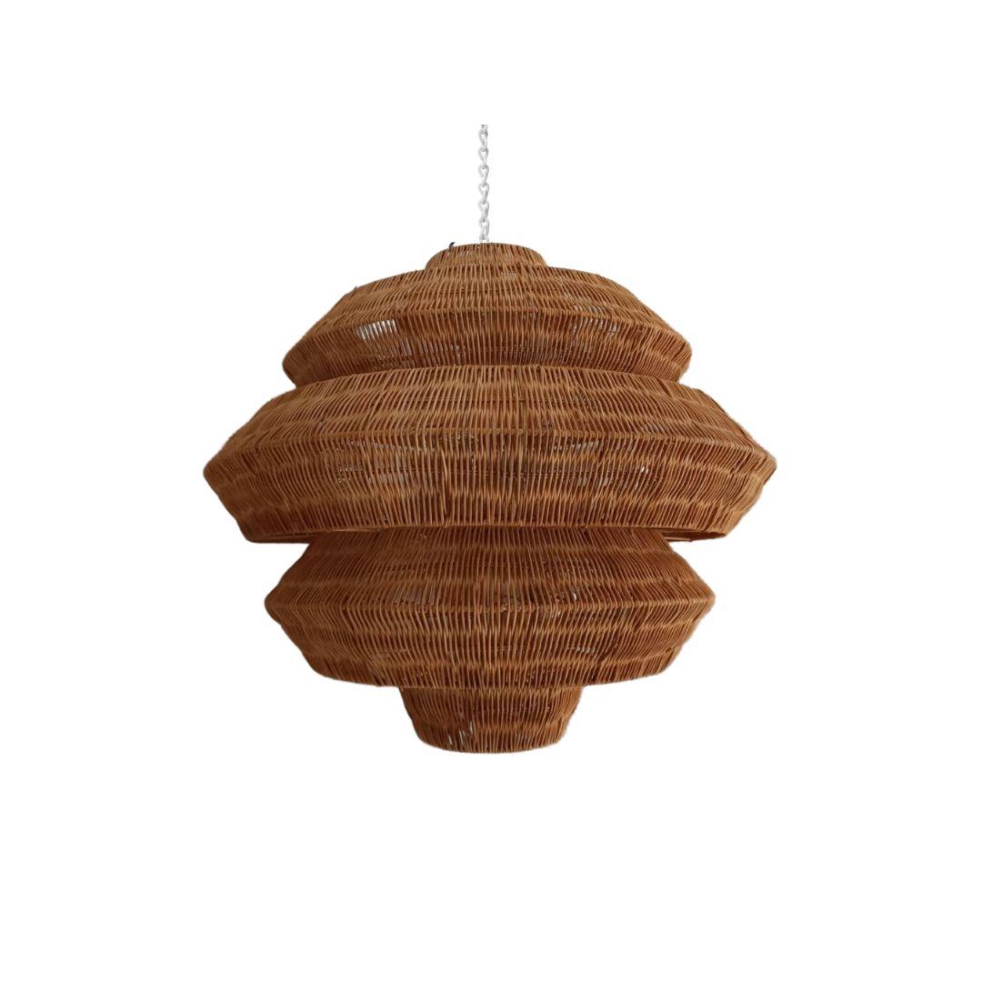 Tiered Rattan Pendant