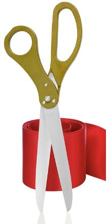 Gold Ribbon Cutting Scissors 25"
