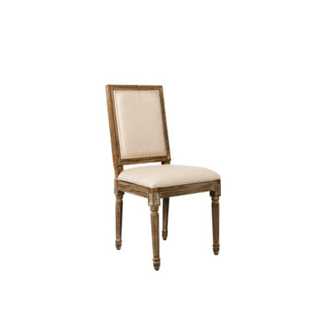 Squareback Linen Chair