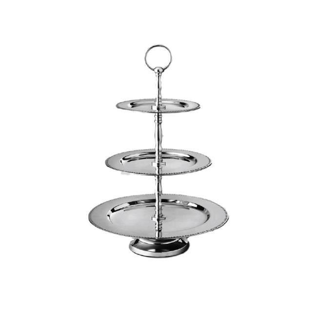 Round 3 Tier Silver Dessert Pedestal