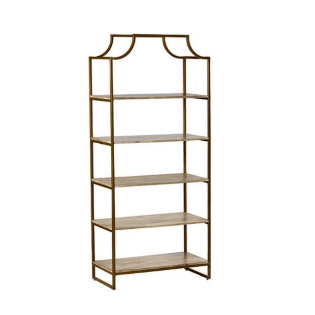 Lux Gold and Wood Bookshelf