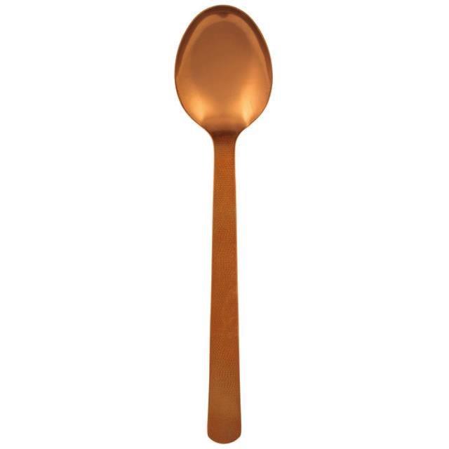 Copper Hammered Serving Spoon 13"