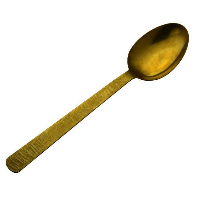 Gold Hammered Serving Spoon 13"