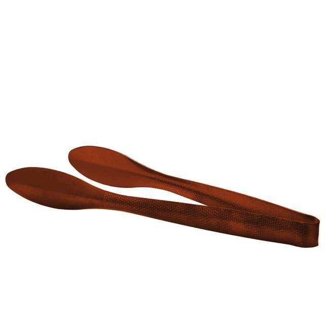 Copper Hammered Serving Tongs 12"