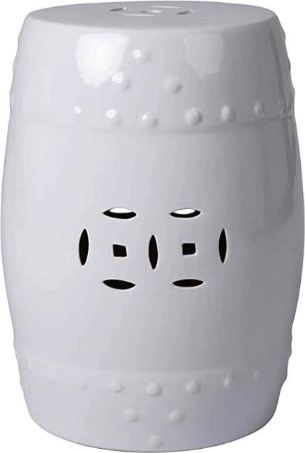 White Garden Stool