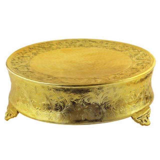 Round Gold Ornate 18" Cake Plateau 18"