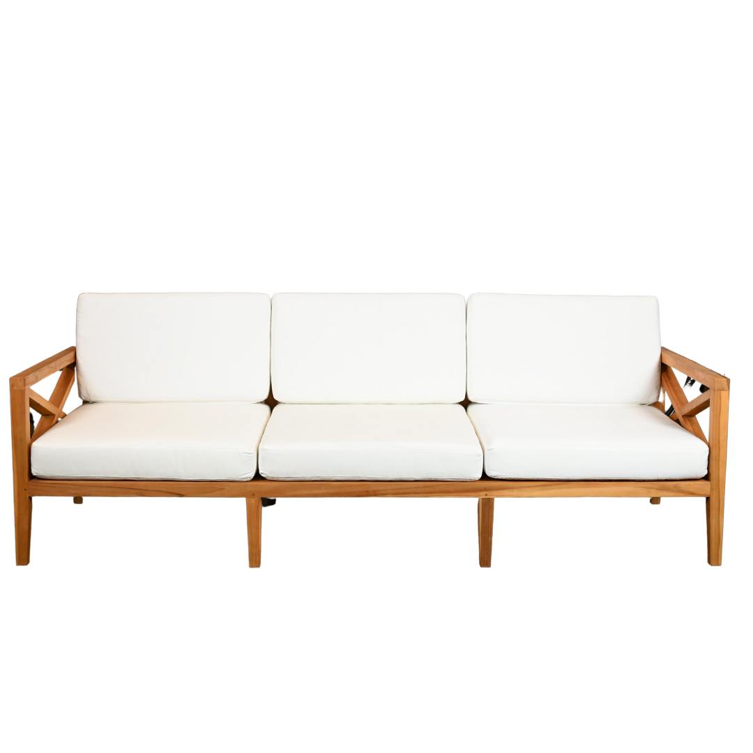 Harper Teak Sofa: White