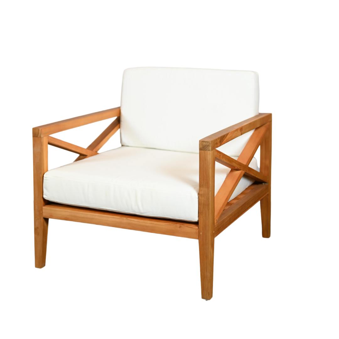 Harper Teak Side Chair: White