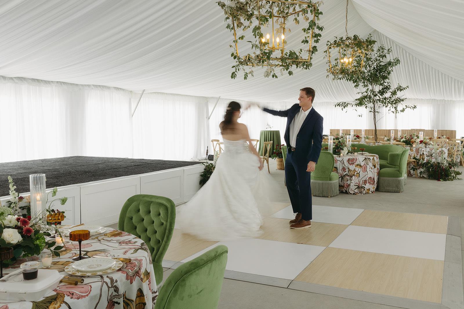 Natural Wood & White Dance Floor