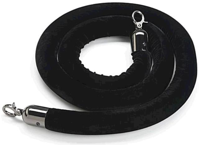 Black Velour Stanchion Rope  8'