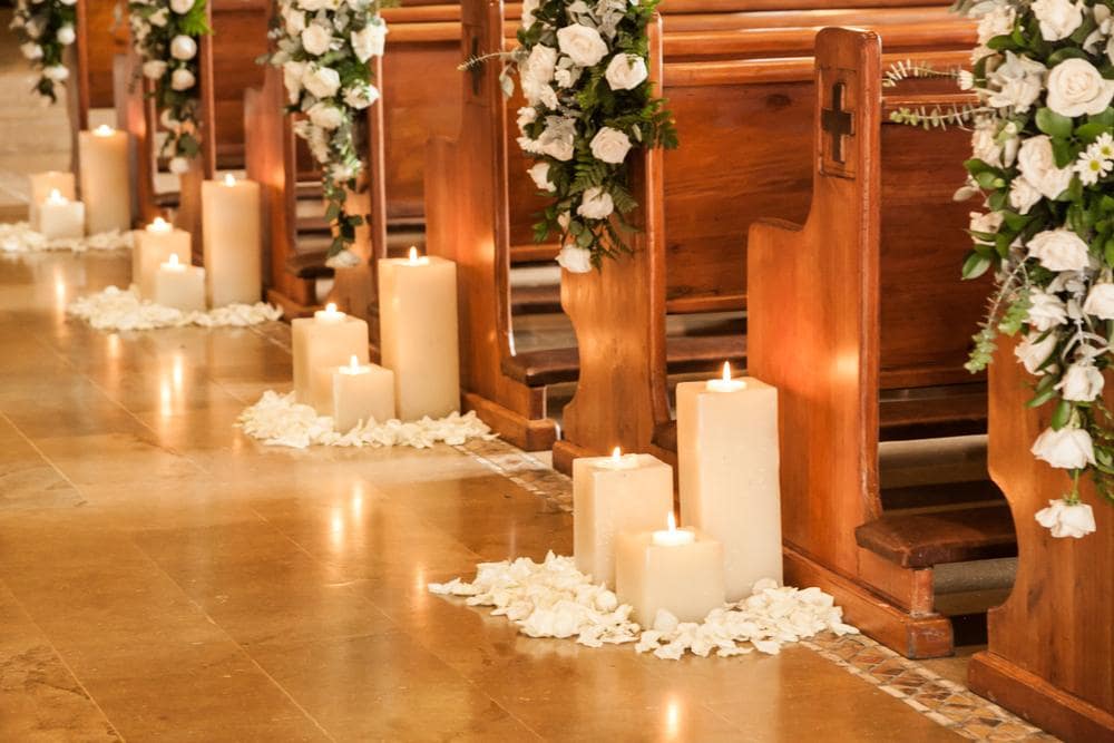 Candles wedding decorations for aisle