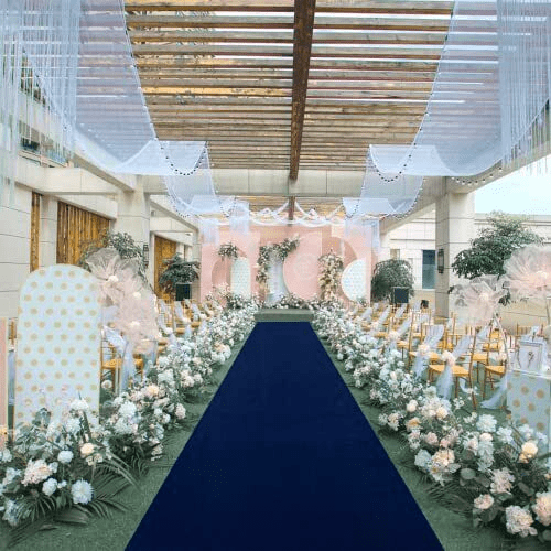 Velvet rug aisle wedding