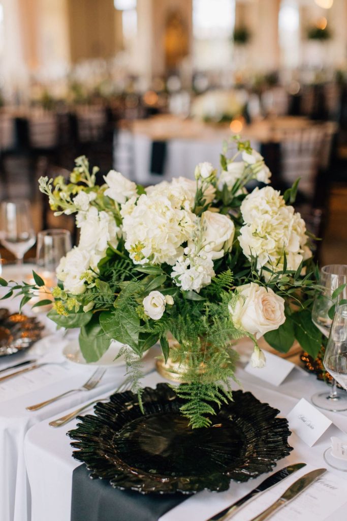 White flower tabletop