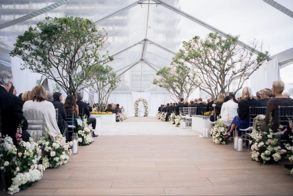 Outdoor wedding ceremony layout