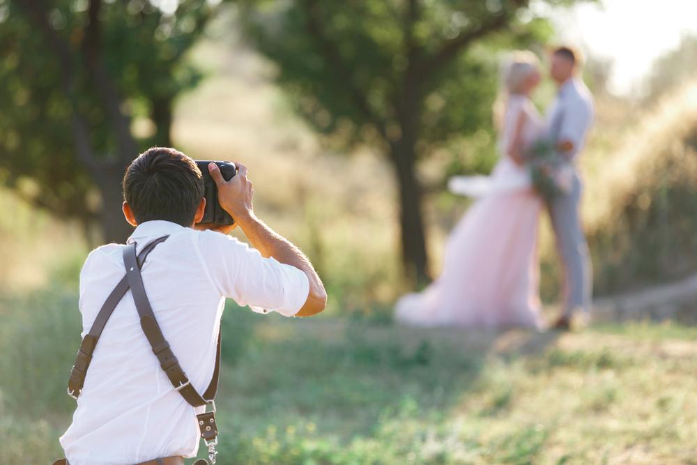 Wedding photographer shooting