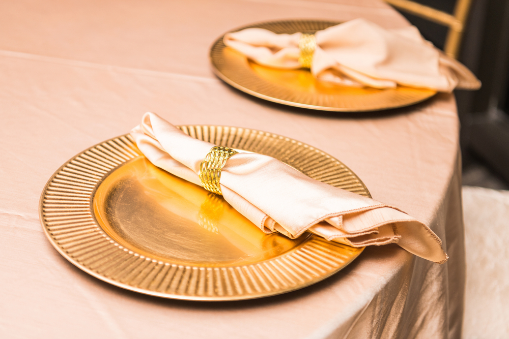 Golden plate wedding chargers