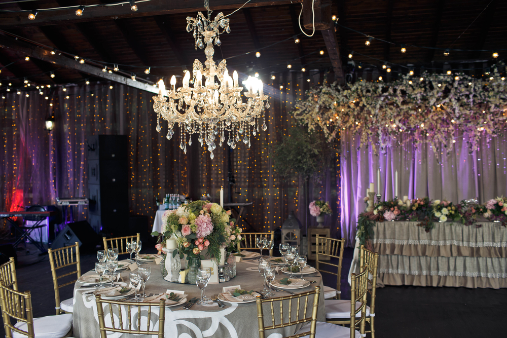 Wedding hall with original chandeliers