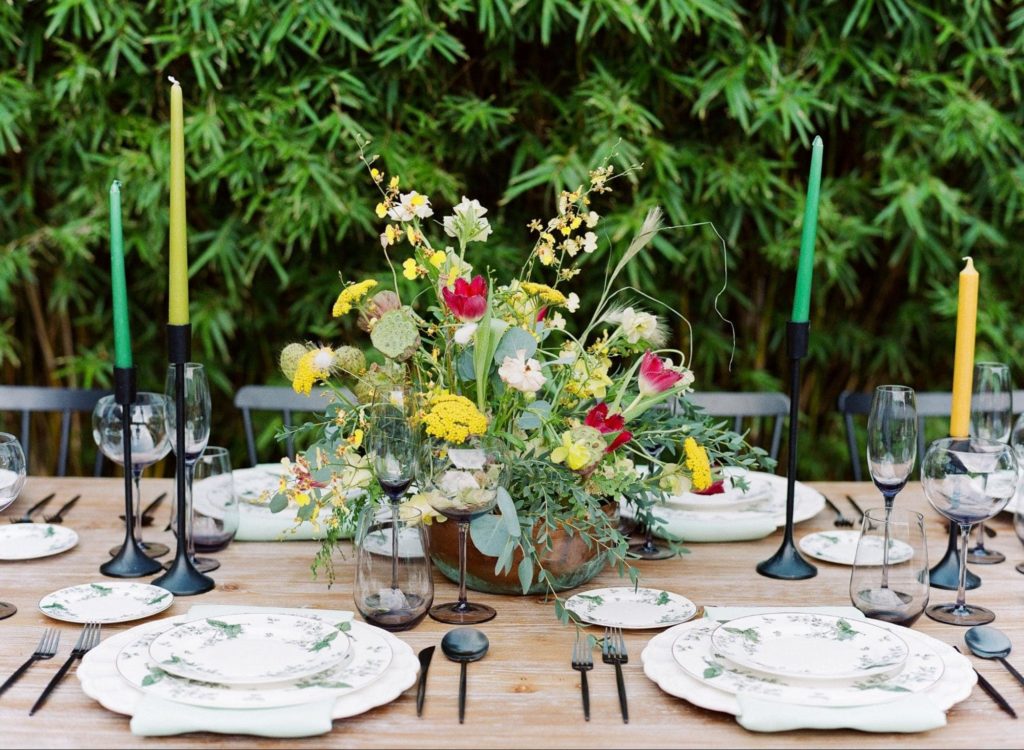Colorful graduation table layout