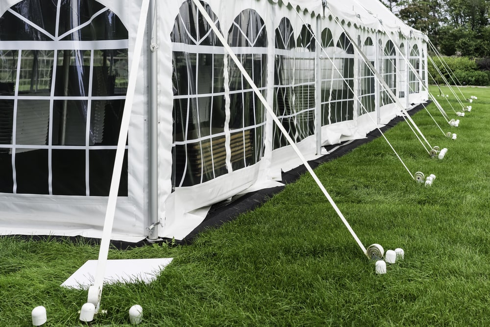 Large white wedding tent