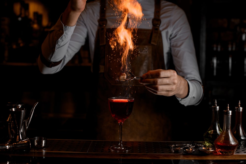 Mixologist creating a cocktail