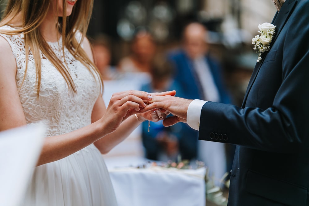 Ring exchange at a wedding