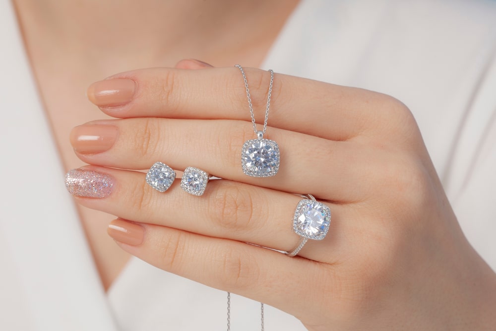 Square stone diamond jewelry