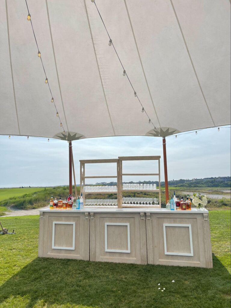 Wedding bar in a sailcloth tent