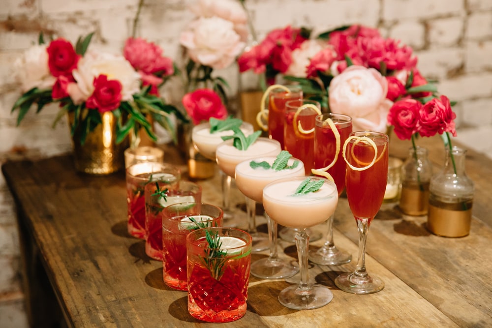 Wedding cocktail setup