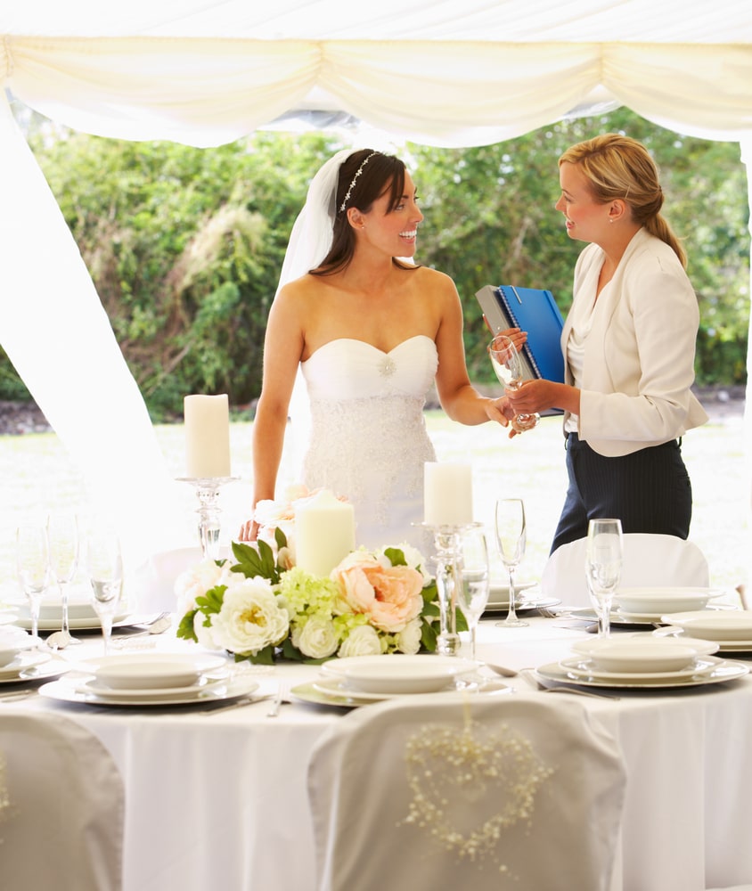 Bride with a wedding planner