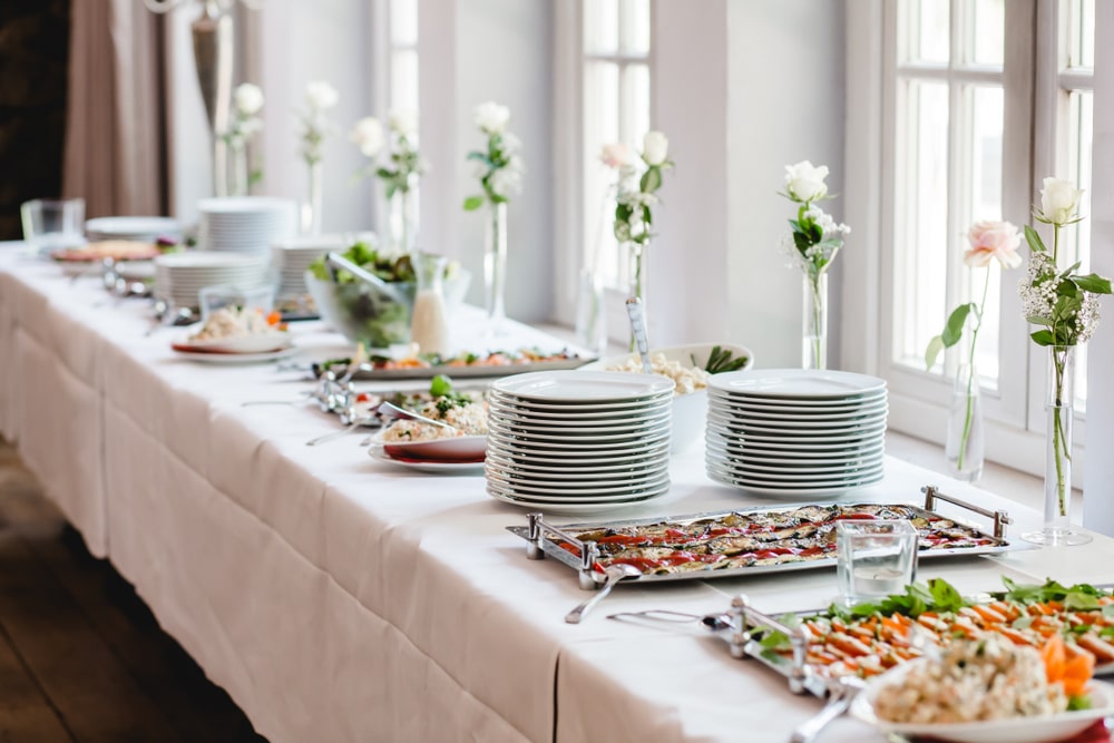 Catering buffet at a wedding