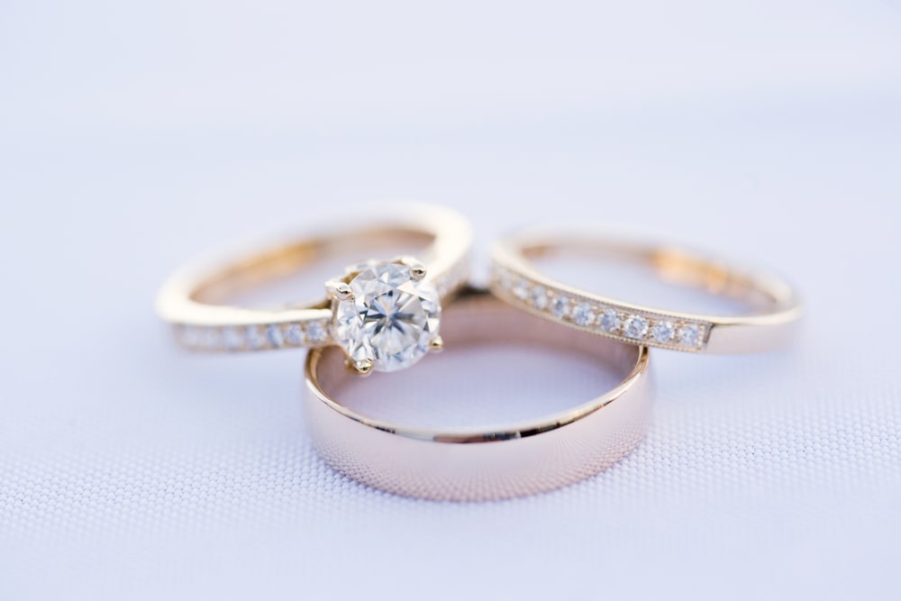 Three beautiful wedding rings