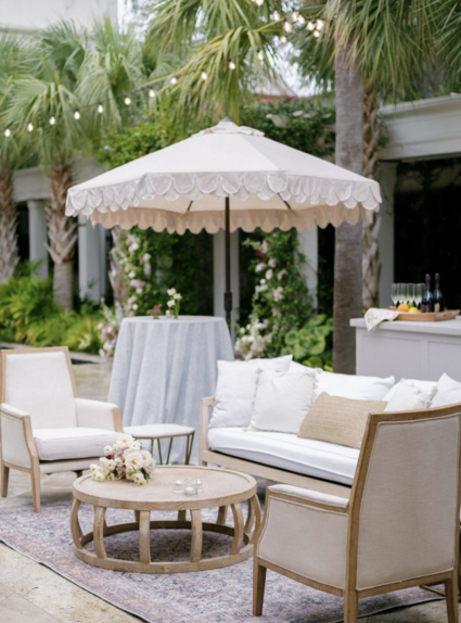 Umbrella setting outside at luxury event