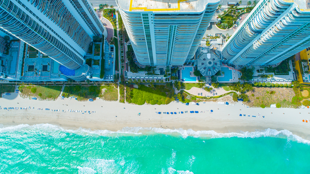 Aerial view of Sunny Isles Beach. Miami. Florida