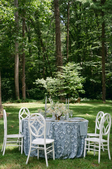 Wedding decor with bamboo tables and chairs