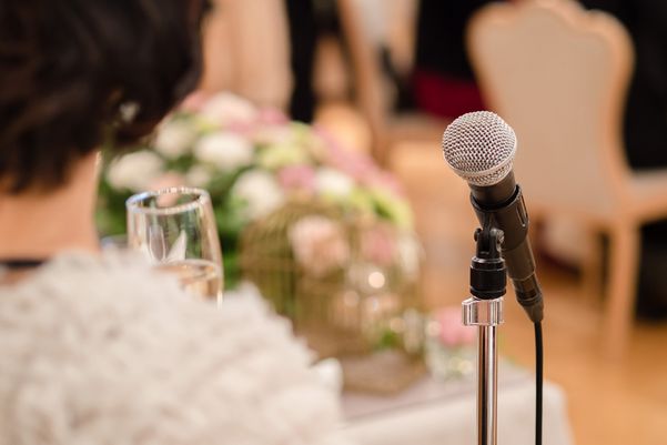 Microphone setup for wedding speeches