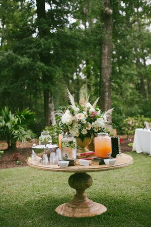 wedding Decor, Table with decorations, Vase, glasses